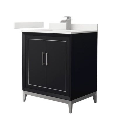 Marlena 30" Free Standing Single Basin Vanity Set with Cabinet and Quartz Vanity Top - image 1