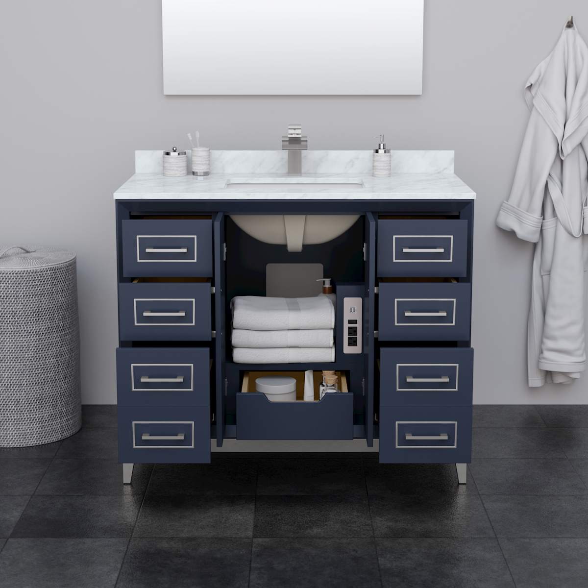 Marlena 42" Single Free Standing Vanity Cabinet Only - Less Vanity Top