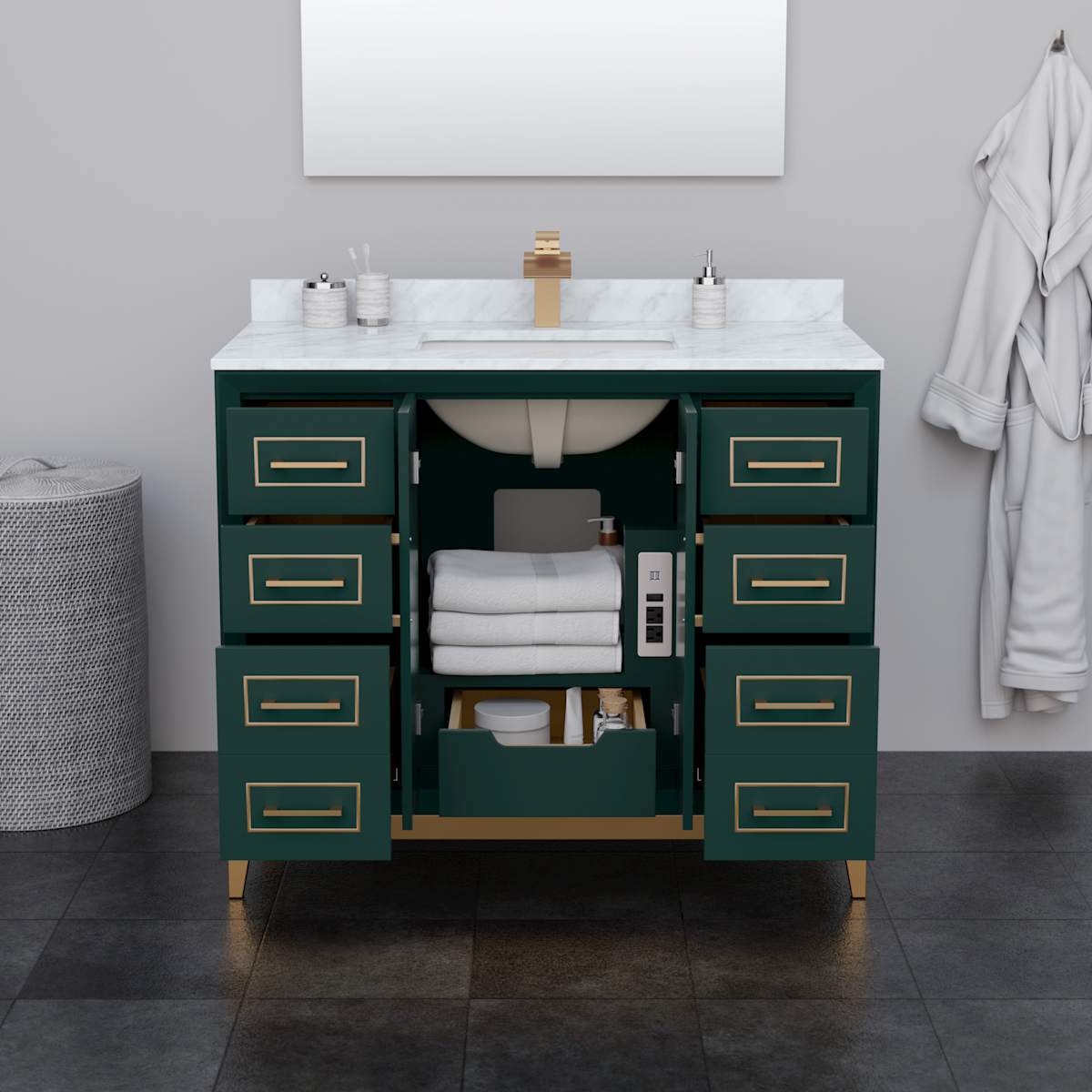 Marlena 42" Single Free Standing Vanity Cabinet Only - Less Vanity Top