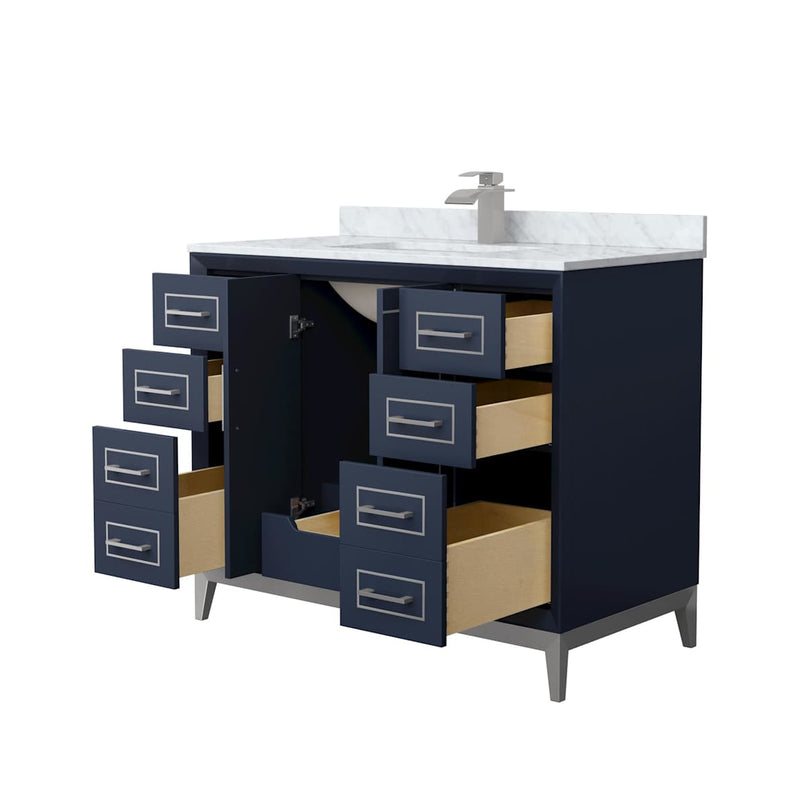 Marlena 42" Free Standing Single Basin Vanity Set with Cabinet and Marble Vanity Top - image 8