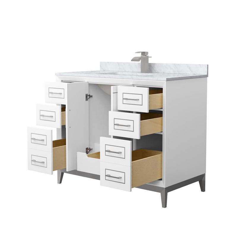 Marlena 42" Free Standing Single Basin Vanity Set with Cabinet and Marble Vanity Top - image 10