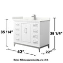Marlena 42" Free Standing Single Basin Vanity Set with Cabinet and Quartz Vanity Top - image 6