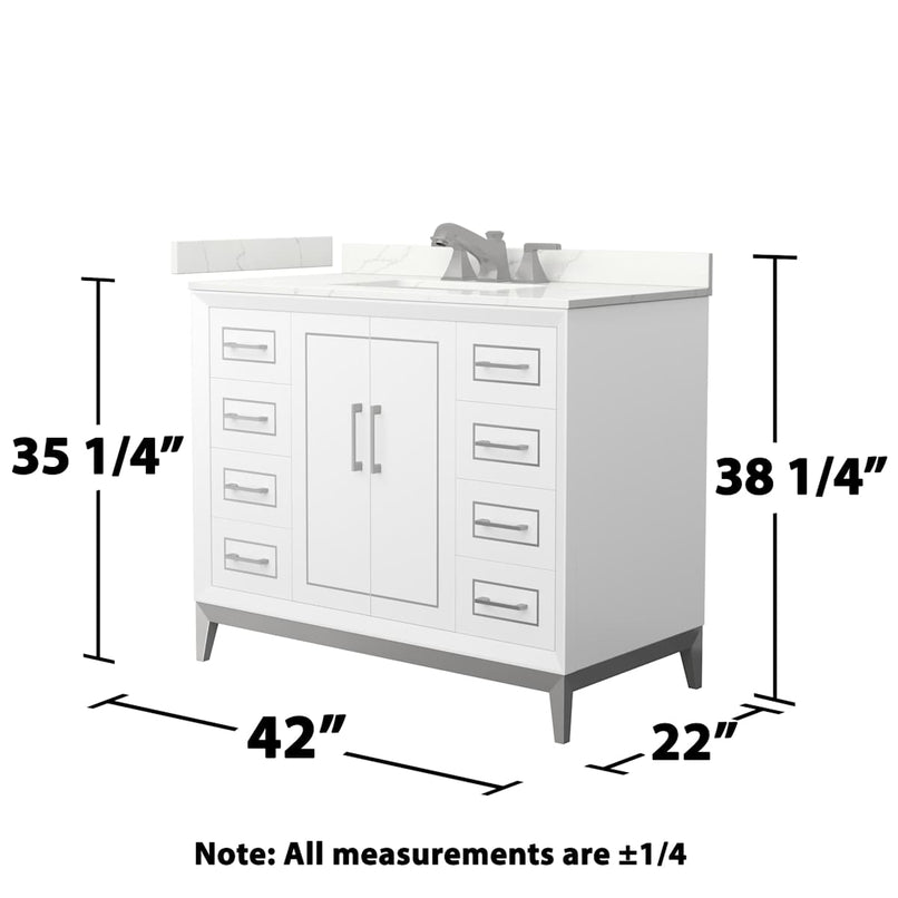 Marlena 42" Free Standing Single Basin Vanity Set with Cabinet and Quartz Vanity Top - image 6