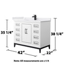 Marlena 42" Free Standing Single Basin Vanity Set with Cabinet and Cultured Marble Vanity Top - image 7