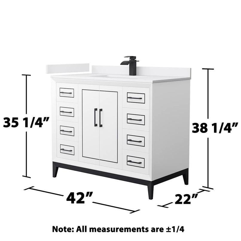 Marlena 42" Free Standing Single Basin Vanity Set with Cabinet and Cultured Marble Vanity Top - image 7