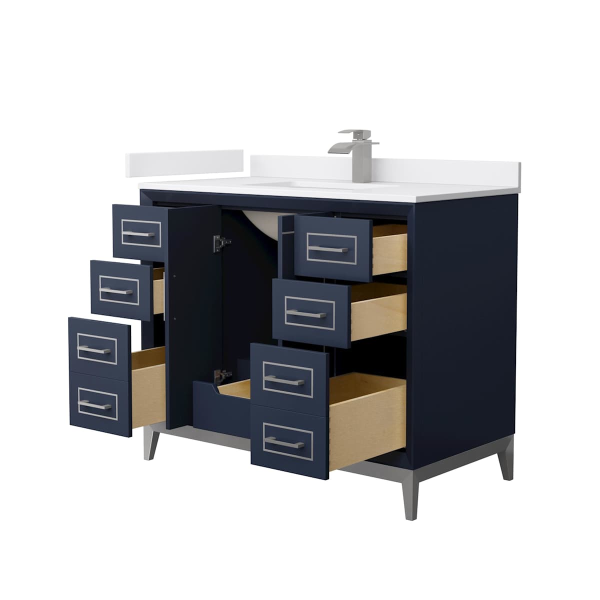 Marlena 42" Free Standing Single Basin Vanity Set with Cabinet and Cultured Marble Vanity Top