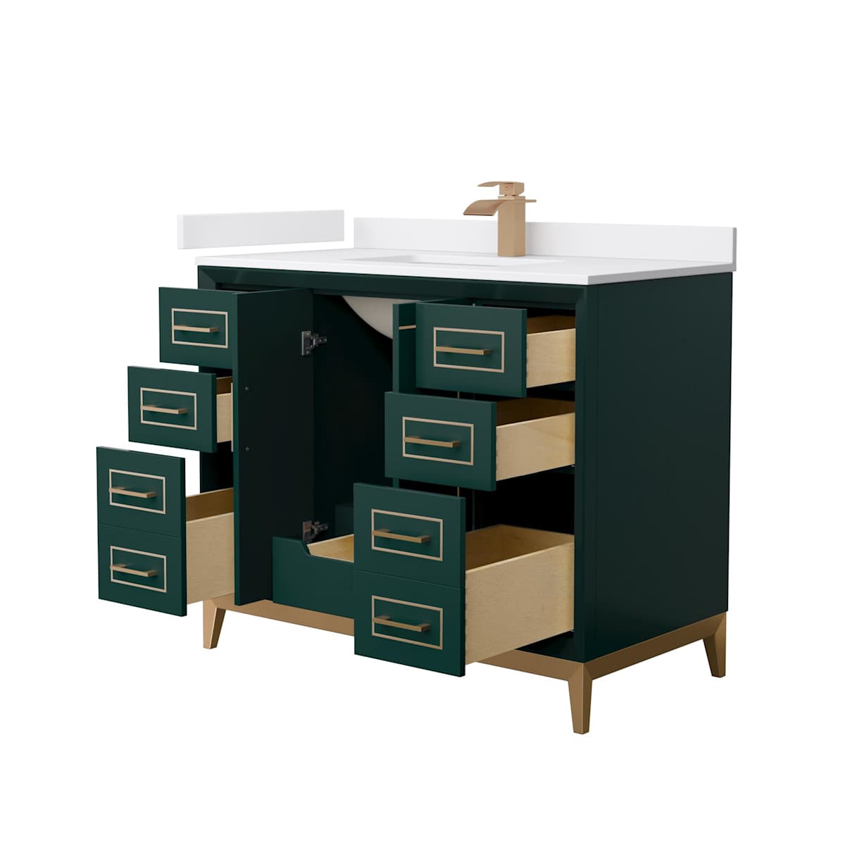 Marlena 42" Free Standing Single Basin Vanity Set with Cabinet and Cultured Marble Vanity Top - image 13