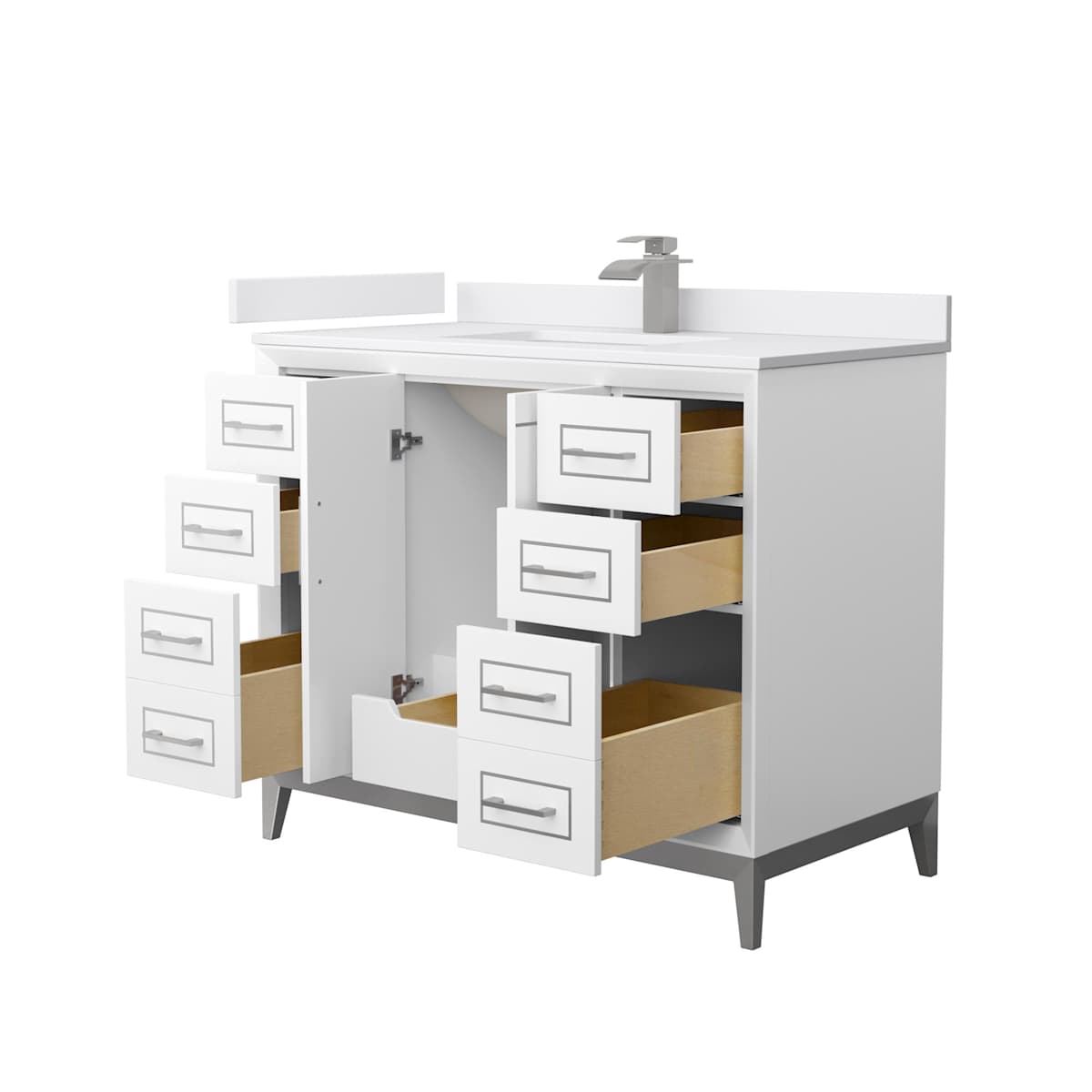 Marlena 42" Free Standing Single Basin Vanity Set with Cabinet and Cultured Marble Vanity Top - image 17