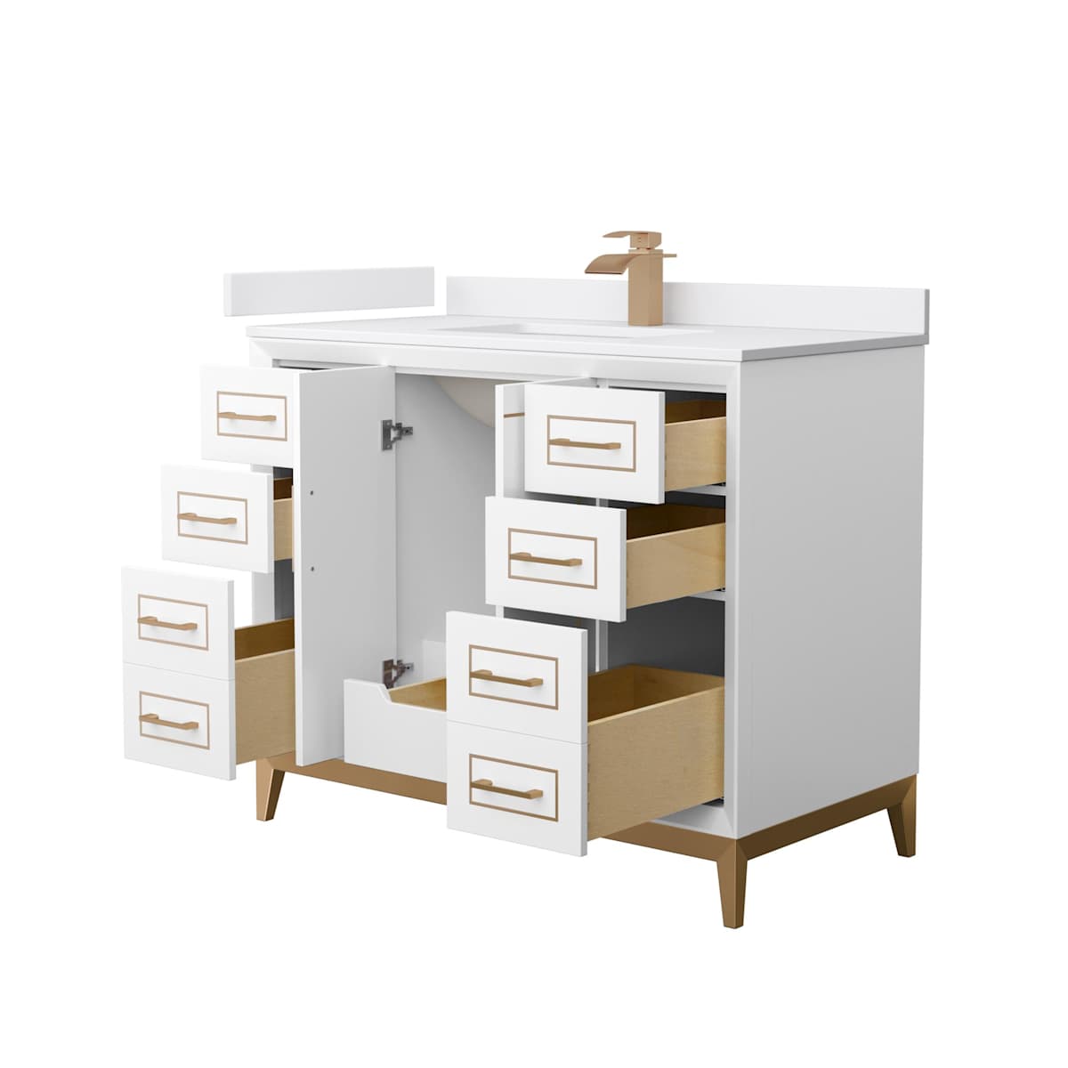 Marlena 42" Free Standing Single Basin Vanity Set with Cabinet and Cultured Marble Vanity Top - image 19