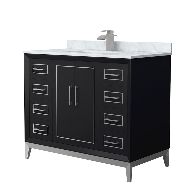 Marlena 42" Free Standing Single Basin Vanity Set with Cabinet and Marble Vanity Top - image 1