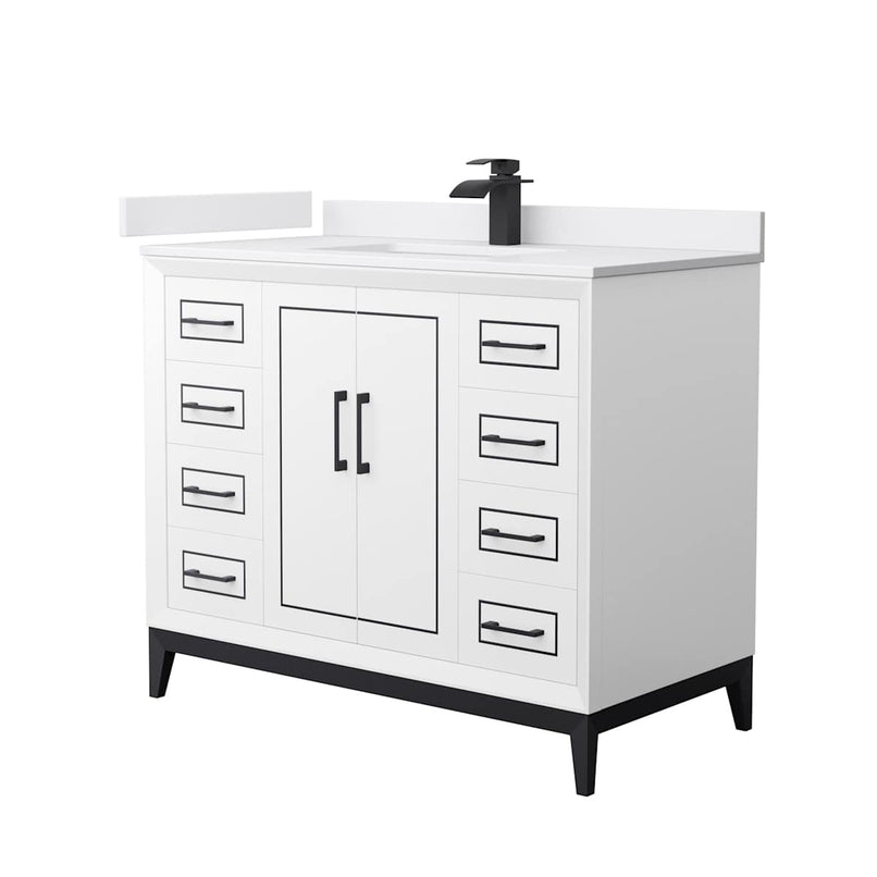 Marlena 42" Free Standing Single Basin Vanity Set with Cabinet and Cultured Marble Vanity Top - image 1