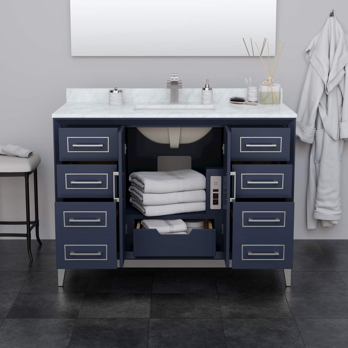 Marlena 48" Single Free Standing Vanity Cabinet Only - Less Vanity Top