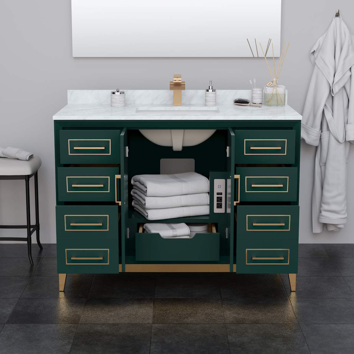 Marlena 48" Single Free Standing Vanity Cabinet Only - Less Vanity Top - image 12