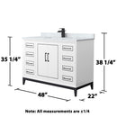 Marlena 48" Free Standing Single Basin Vanity Set with Cabinet and Marble Vanity Top - image 6