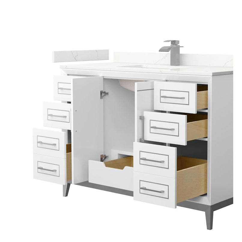 Marlena 48" Free Standing Single Basin Vanity Set with Cabinet and Quartz Vanity Top - image 2