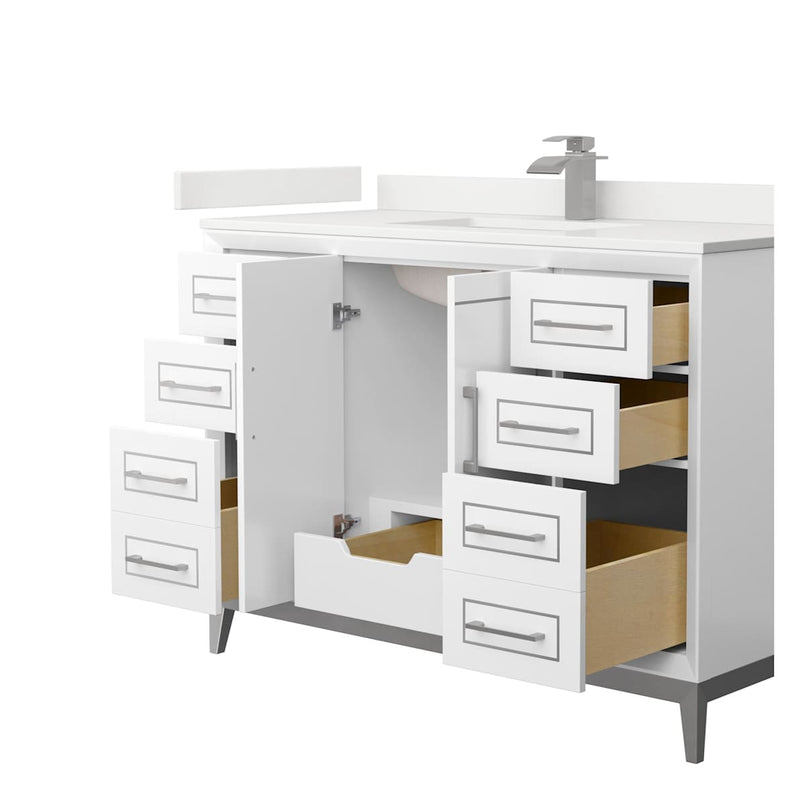 Marlena 48" Free Standing Single Basin Vanity Set with Cabinet and Quartz Vanity Top - image 8