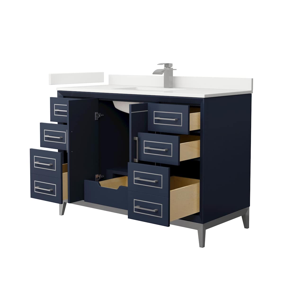 Marlena 48" Free Standing Single Basin Vanity Set with Cabinet and Quartz Vanity Top - image 16