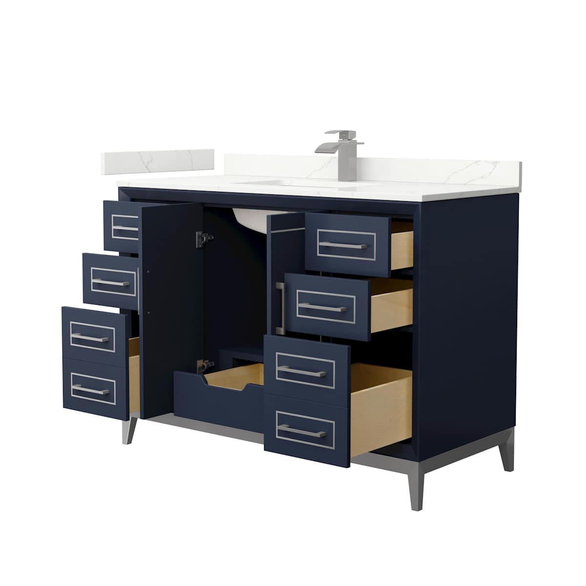 Marlena 48" Free Standing Single Basin Vanity Set with Cabinet and Quartz Vanity Top - image 17