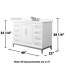 Marlena 48" Free Standing Single Basin Vanity Set with Cabinet and Quartz Vanity Top - image 6