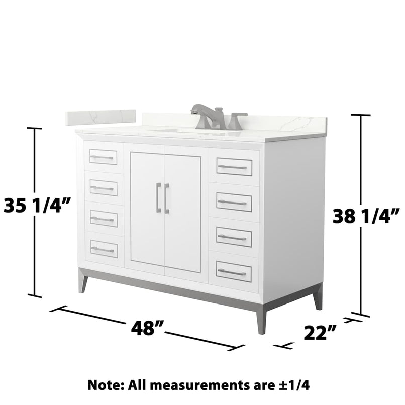 Marlena 48" Free Standing Single Basin Vanity Set with Cabinet and Quartz Vanity Top - image 6