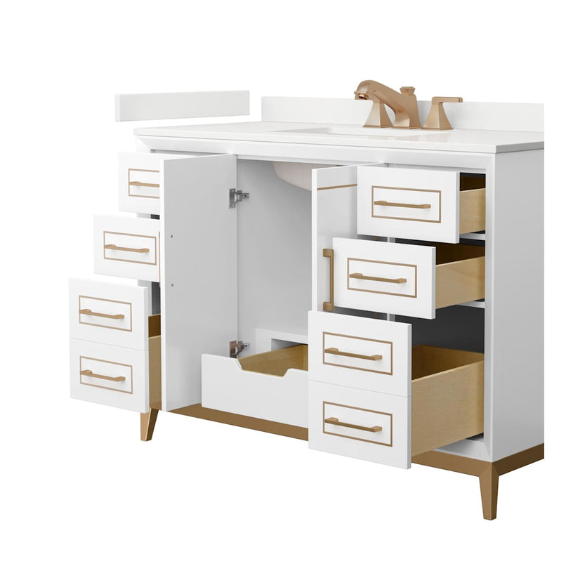 Marlena 48" Free Standing Single Basin Vanity Set with Cabinet and Quartz Vanity Top - image 10