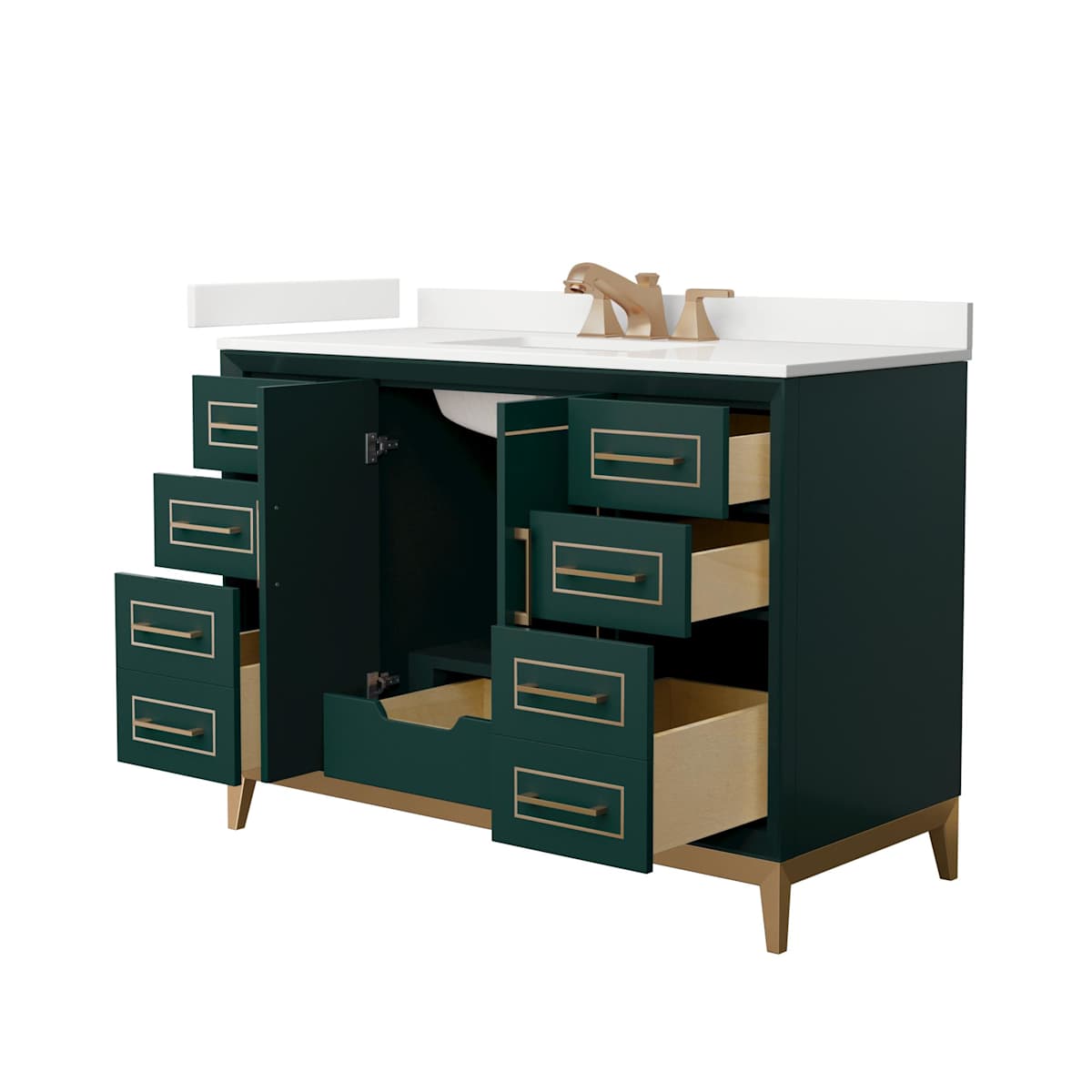 Marlena 48" Free Standing Single Basin Vanity Set with Cabinet and Quartz Vanity Top - image 14