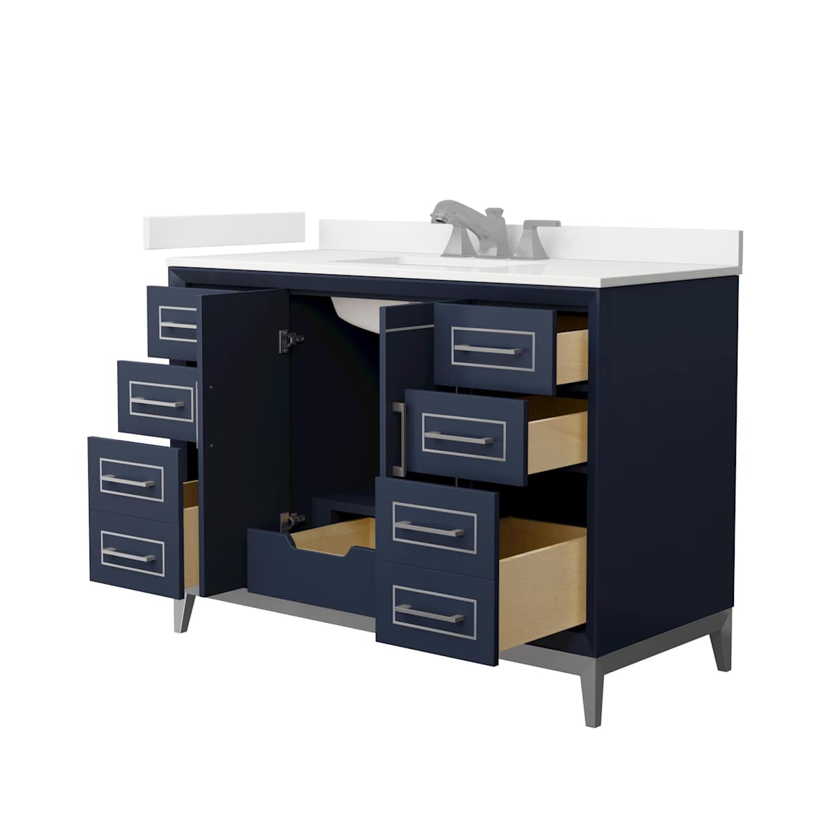 Marlena 48" Free Standing Single Basin Vanity Set with Cabinet and Quartz Vanity Top - image 16