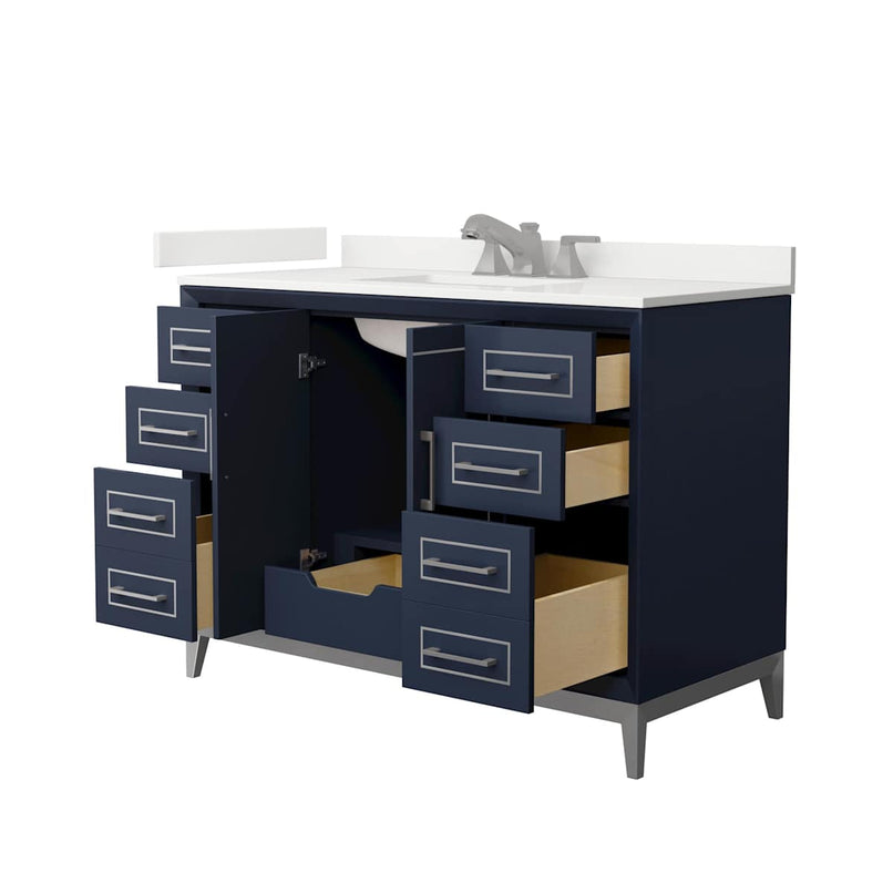 Marlena 48" Free Standing Single Basin Vanity Set with Cabinet and Quartz Vanity Top - image 16