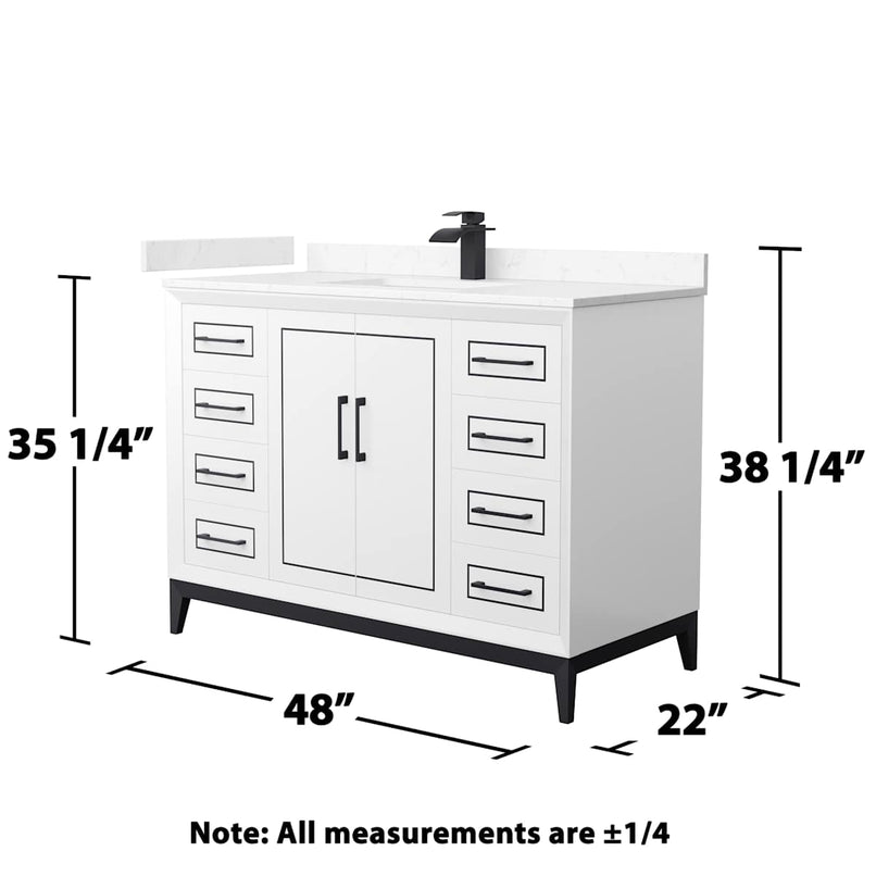 Marlena 48" Free Standing Single Basin Vanity Set with Cabinet and Cultured Marble Vanity Top - image 7