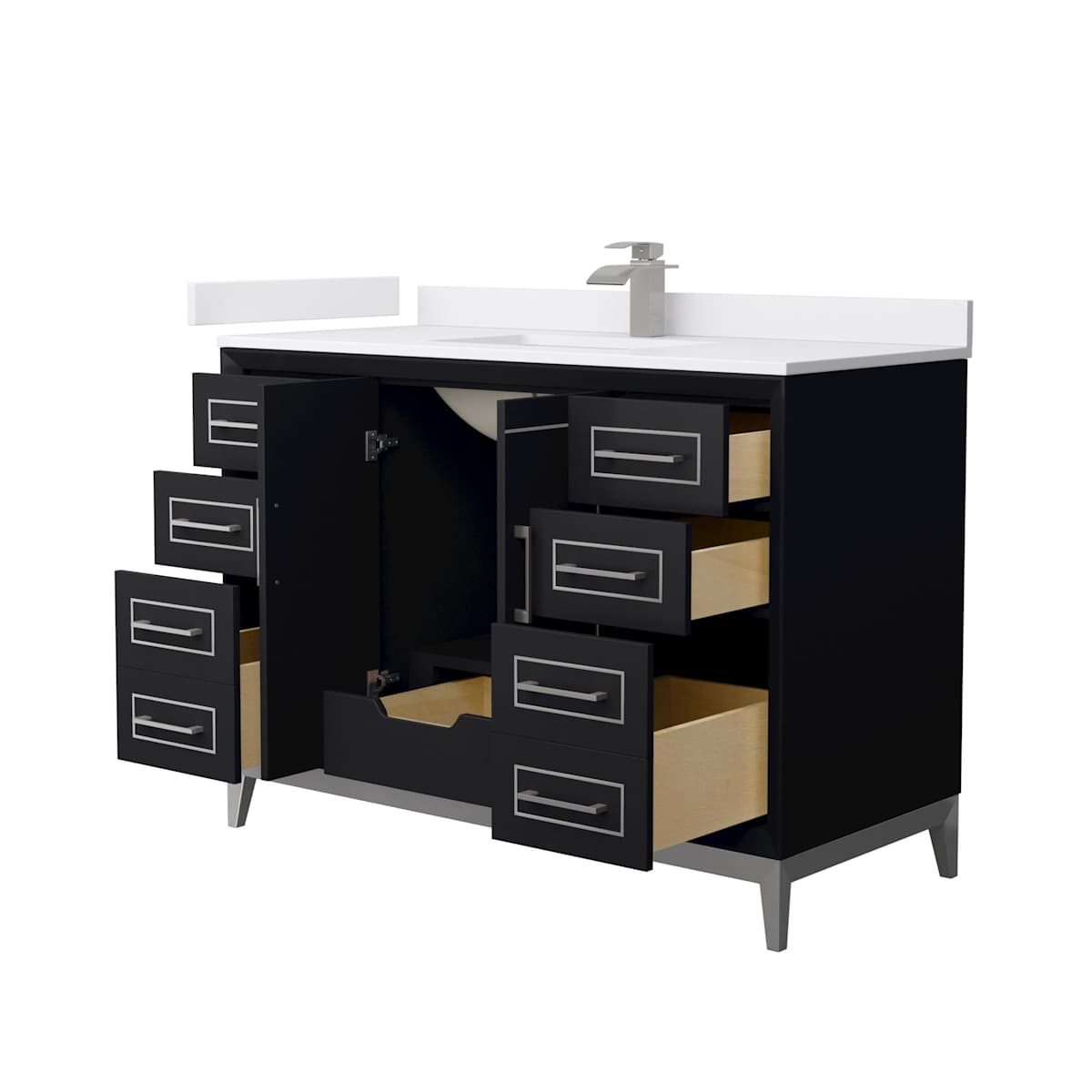 Marlena 48" Free Standing Single Basin Vanity Set with Cabinet and Cultured Marble Vanity Top - image 9