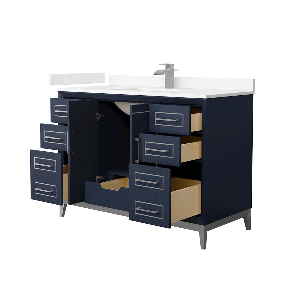 Marlena 48" Free Standing Single Basin Vanity Set with Cabinet and Cultured Marble Vanity Top