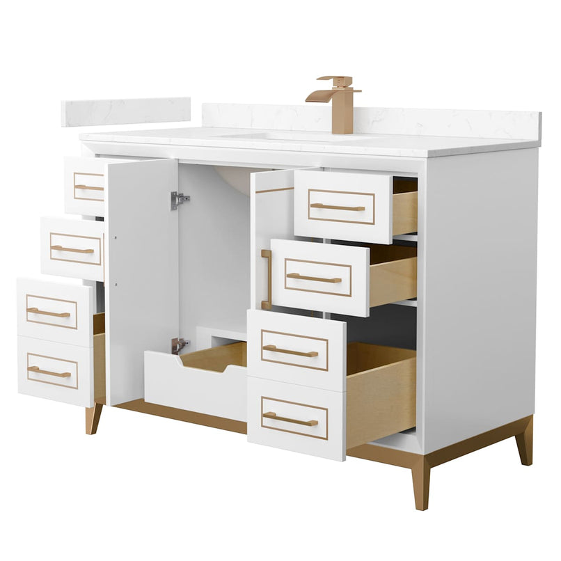 Marlena 48" Free Standing Single Basin Vanity Set with Cabinet and Cultured Marble Vanity Top - image 16