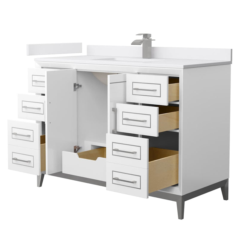 Marlena 48" Free Standing Single Basin Vanity Set with Cabinet and Cultured Marble Vanity Top - image 17