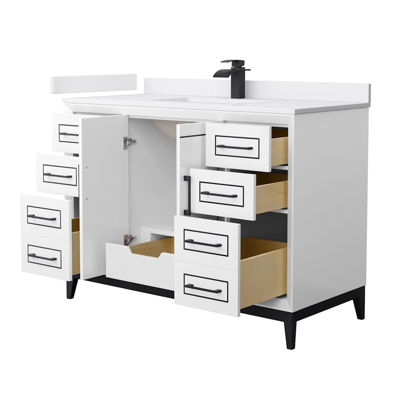 Marlena 48" Free Standing Single Basin Vanity Set with Cabinet and Cultured Marble Vanity Top - image 18