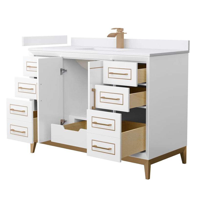 Marlena 48" Free Standing Single Basin Vanity Set with Cabinet and Cultured Marble Vanity Top - image 19