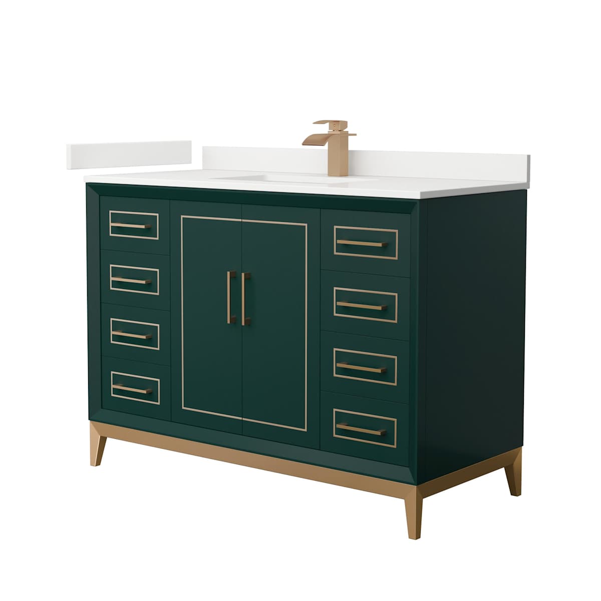Marlena 48" Free Standing Single Basin Vanity Set with Cabinet and Quartz Vanity Top - image 1