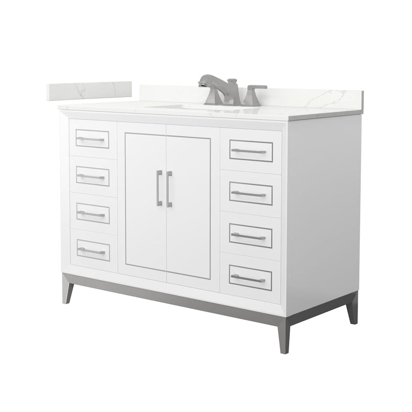 Marlena 48" Free Standing Single Basin Vanity Set with Cabinet and Quartz Vanity Top - image 1