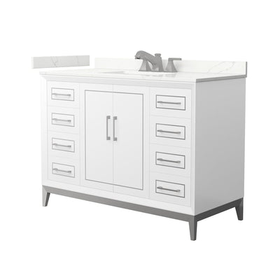 Marlena 48" Free Standing Single Basin Vanity Set with Cabinet and Quartz Vanity Top - image 1