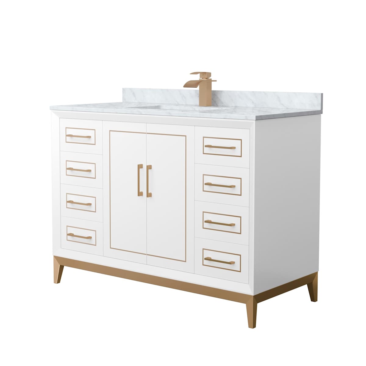 Marlena 48" Free Standing Single Basin Vanity Set with Cabinet and Marble Vanity Top - image 1