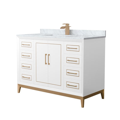 Marlena 48" Free Standing Single Basin Vanity Set with Cabinet and Marble Vanity Top - image 1