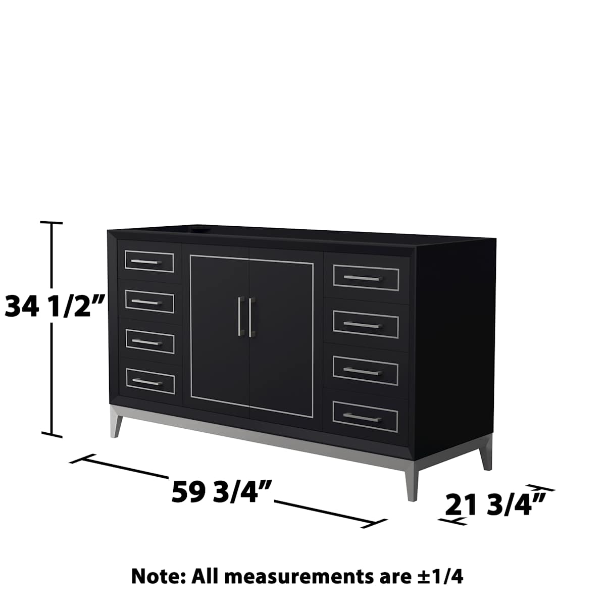 Marlena 60" Single Free Standing Vanity Cabinet Only - Less Vanity Top