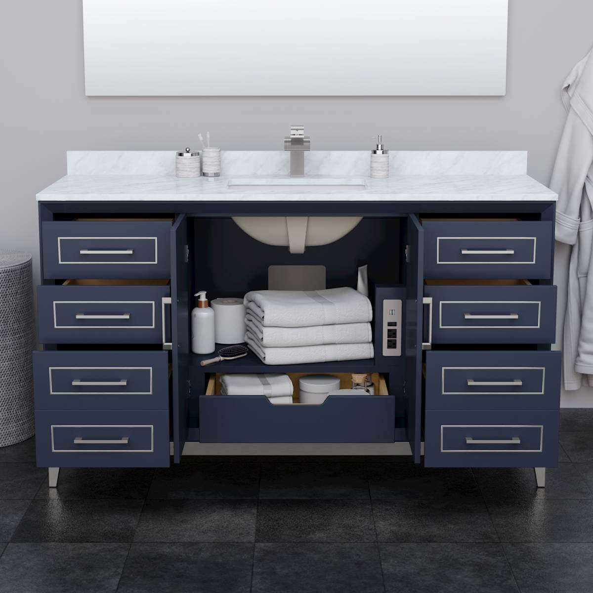 Marlena 60" Single Free Standing Vanity Cabinet Only - Less Vanity Top