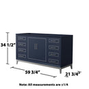 Marlena 60" Single Free Standing Vanity Cabinet Only - Less Vanity Top - image 10