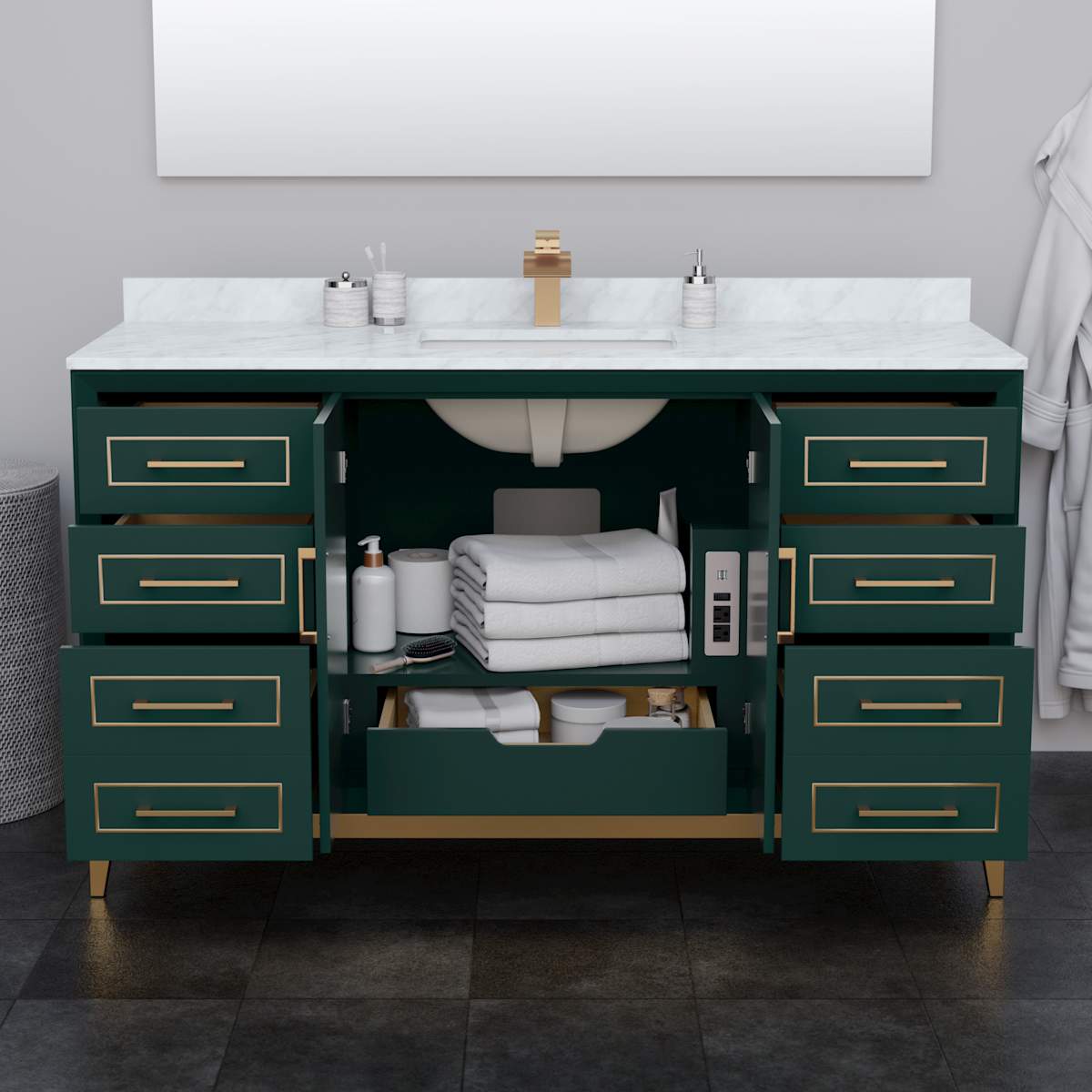 Marlena 60" Single Free Standing Vanity Cabinet Only - Less Vanity Top