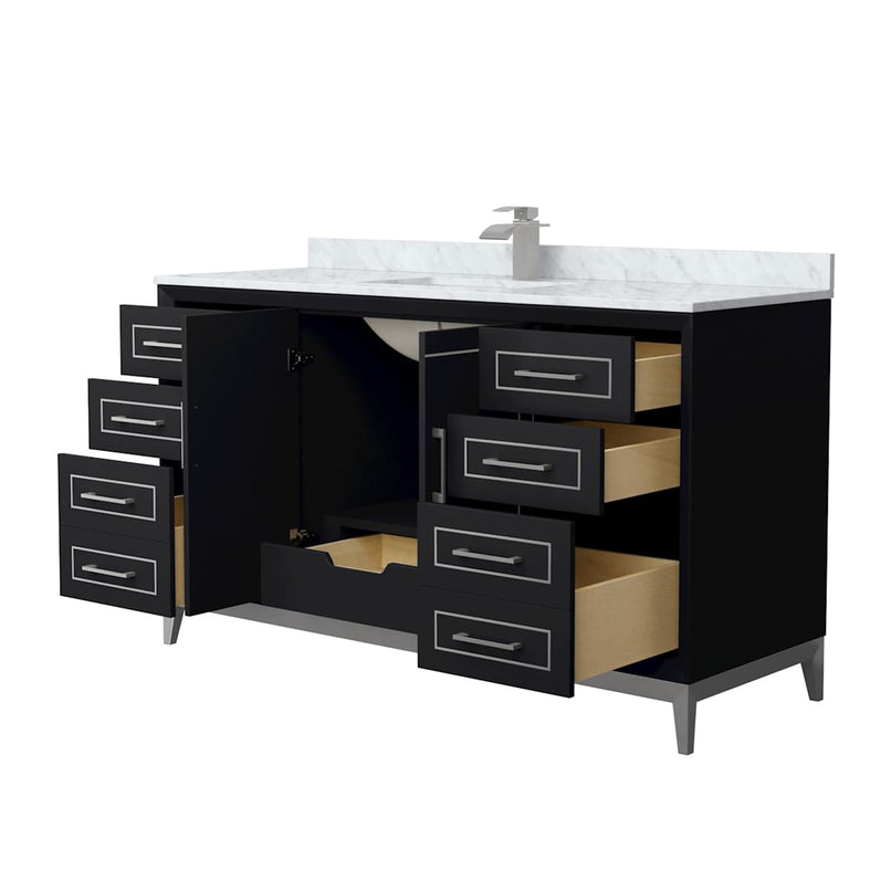 Marlena 60" Free Standing Single Basin Vanity Set with Cabinet and Marble Vanity Top - image 2