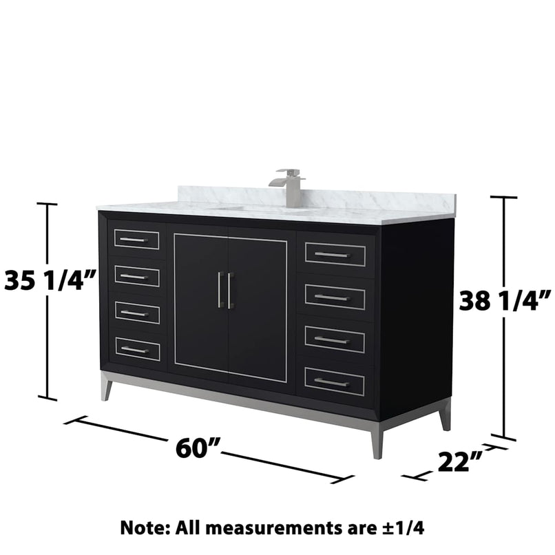Marlena 60" Free Standing Single Basin Vanity Set with Cabinet and Marble Vanity Top - image 6