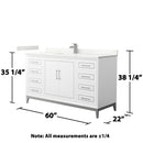 Marlena 60" Free Standing Single Basin Vanity Set with Cabinet and Quartz Vanity Top - image 6
