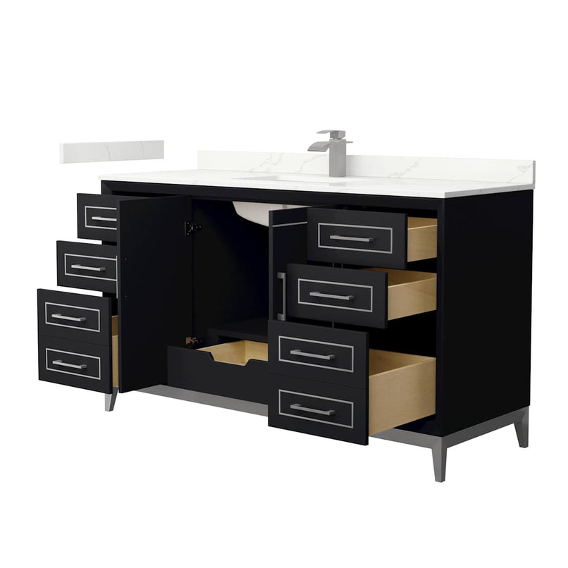 Marlena 60" Free Standing Single Basin Vanity Set with Cabinet and Quartz Vanity Top - image 19