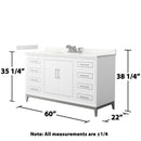 Marlena 60" Free Standing Single Basin Vanity Set with Cabinet and Quartz Vanity Top - image 6
