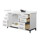 Marlena 60" Free Standing Single Basin Vanity Set with Cabinet and Quartz Vanity Top - image 12